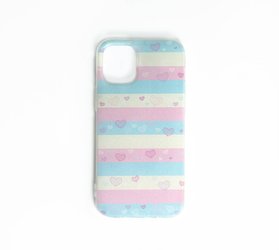 Etui iPhone 11 Paski Róż-niebieski-żółty