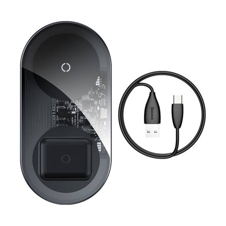 BASEUS ładowarka bezprzewodowa / indukcyjna Simple 2 w 1 18W Qi transparent WXJK-A01