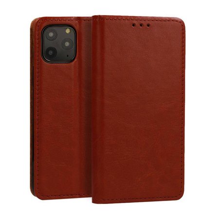 Kabura pozioma BOOK SPECIAL - SAM A207 GALAXY A20S BRĄZOWA (prawdziwa włoska skóra)