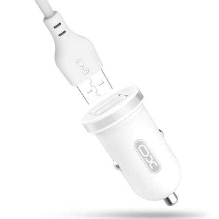 XO Ładowarka samochodowa TZ08 biała 2USB plus kabel typ-C 2,1A