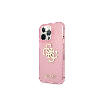 Guess nakładka do iPhone 13 Pro 6,1'' GUHCP13MPCUGL4GBK czarne hard case Glitter 4G Big Logo