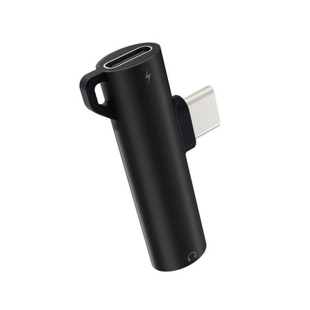 Devia adapter Smart typ-C na jack 3,5mm/typ-C czarny