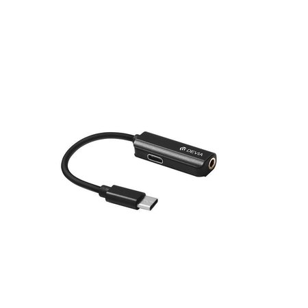 Devia adapter Smart USB-C - 3,5 mm (mini-jack) (port) + USB-C (port) czarny
