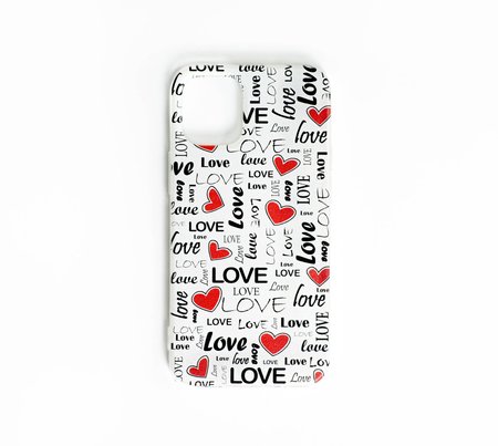 Etui iPhone 13 Pro Love Napisy Białe tło