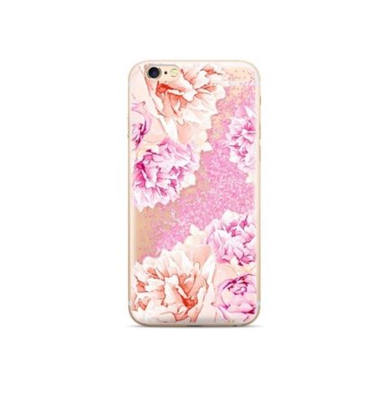 Nakładka Płynny Brokat Art Kwiaty 001 Iphone X/XS Różowy