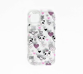 Etui iPhone 13 6.1" Love Panda Transparentny