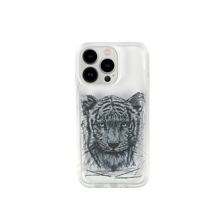 Etui Samsung Galaxy S21 Tygrys Czarno-biały Transparentny