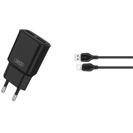 XO ładowarka sieciowa L92C 2x USB 2,4A czarna+ kabel Lightning