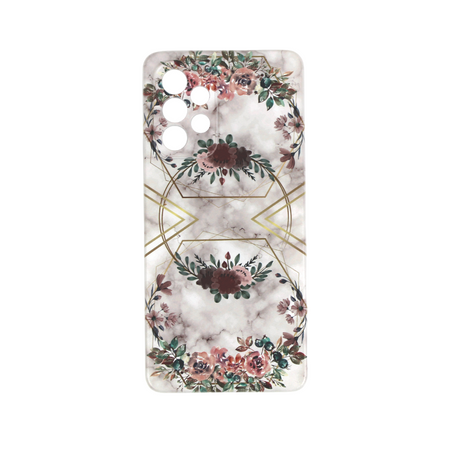 Etui Samsung A52 Marmur + Trójkąty i koła + Kwiaty