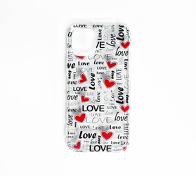 Etui iPhone 12 Mini Love Napisy Transparentny