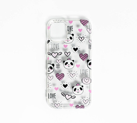 Etui iPhone 12 Mini Love Panda Transparentny