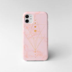 Etui iPhone 13 Pro Marble Triangle różowe