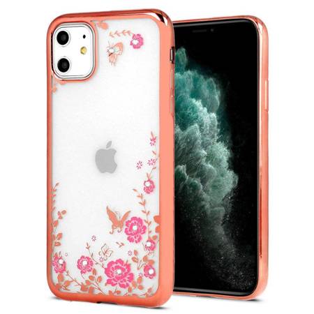 Back Case DIAMOND FLOWER - Iphone 11 Pro Max złoty róż