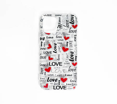 Etui iPhone 12 Mini Love Napisy Transparentny