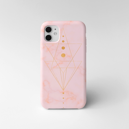 Etui iPhone 13 Pro Marble Triangle różowe