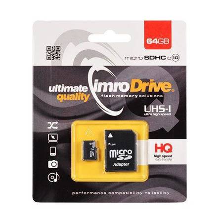 Karta Pamięci IMRO microSD 64GB z adapterem SD - KLASA 10 UHS