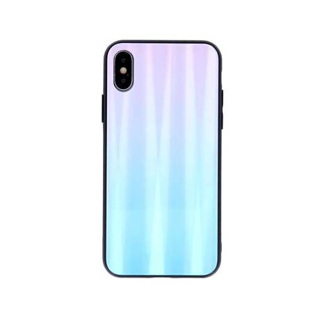 Nakładka Aurora Glass do iPhone XS Max niebiesko-różowa