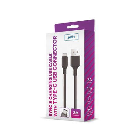 Setty kabel USB - USB-C 1,0 m 3A czarny