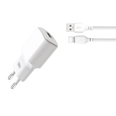 XO ładowarka sieciowa L73 1x USB 2,4A biała + kabel USB-C